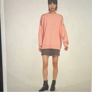 ALL SAINTS Unai Oversized Sweater Peach Pink Slouchy Comfy Streetwear Large